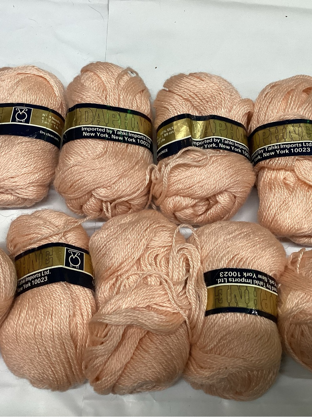 9 skein lot of Tahki yarns Daphne in soft pink colorway
